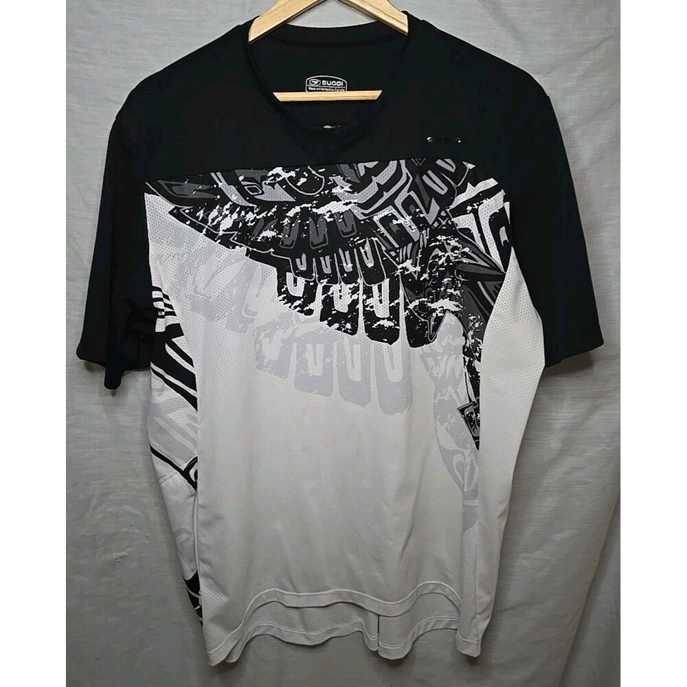Sugoi Men's Cycling Shirt, Sz 2XL, Black/White, Side Pocket Made In Canada